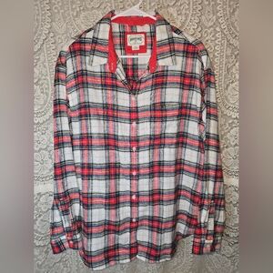 American Eagle Plaid Flannel Button Down Shirt, Mens Medium